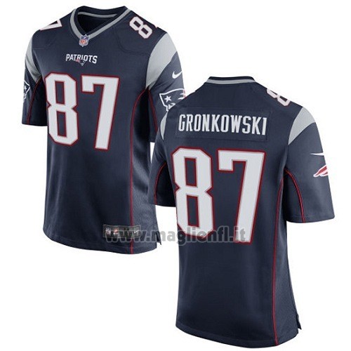 Maglia NFL Game New England Patriots Gronkowski Blu
